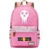 Backpack Animal Soul Eater menino menina garotos bolsas de livro de escolas Mulheres Bagpack Teenagers School School School Laptop Travel