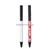 Sublimation Blanks Pens With Shrink Wrap Mobile Phone Stand Coated Aluminum Tube Body For Fl Printing Blank Ball Dhk8L