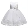 Girl's Dresses White Wedding Birthday Gown Lace Tutu Princess Dress Floral Embroidery Girls Children Clothing Kids Party For Girl Clothes