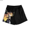 Heren shorts Anime Demon Slayer Sports shorts Causal Breathable Beach Short Devil Fruit Print Cartoon Swimtrunks Oversized 6xl Gym Shorts W0327