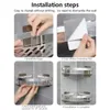 Bathroom Shelves Corner Shelf without Drilling Rustproof Space Aluminum Shower Storage Rack Shampoo Holder Accessories 230327