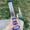 11.8inch Glass Bong Smoking Water Pipe Honeycomb Percolator Hookah with 14mm 90° Ash Catcher Tobacco Filter Pipes