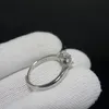 1CT% 100 Moissanit Nişan Yüzüğü Kadınlar için S925 STERLING Silver Lab Diamond Promise Wedün Bandı Takı