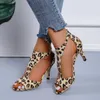 Sandalen Mode Sexy Zebra Sandalen Frauen Leopard Dünne High Heels Damen Pumps Fisch Mund Römischen 2022 Sommer Neue Party Offene spitze Schuhe Z0325