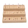 Bolsas de jóias Anel Bufflinks Display Showcase Box de 3 camadas de veludo bandeja de suporte de veludo