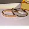 2023 Titanium Steel Crystal Bangle Women's Fashion Charm Gold High Quality Designer Bracelet