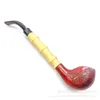 2023 Smoking Pipes Medium Red Bamboo Resin Pipe Gift Boxed Medium Long Pipe Smoking Accessories