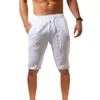 Pantaloncini da uomo Moda Uomo Pantaloncini di lino in cotone Pantaloni corti causali traspiranti maschili Pantaloncini da spiaggia estivi per uomo Fitness Streetwear M-3XL 230327