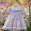 Girl's Dresses Kids Boutique Clothes Children Vintage Floral Rabbit Collar Children Spanish Dresses Baby Infant Birthday Party Dress for Girls