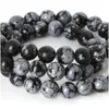 Stone 8mm Snowflake Obsidian Loose Beads Round 4 6 8 10mm Natural For Smycken Making Diy Bead Armband Halsband Hög Qual Dhcel