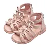 Sandali Scarpe per bambini 2021 Nuova estate Casual Glitter Bowknot Primavera Tacco alto Scarpe da ragazza Moda Principessa Sandali da ballo W0327