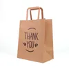 Gift Wrap 3 Pcs Thank You Kraft Paper Pouches Big Bag With Nylon Thread Handle Fashionable Party Clothes Shoes Shopping Bags