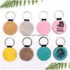 Sublimation Blanks Keychain Blank Both Sides Printable Key Tag Round Shape Vintage Ornaments Heat Transfer Keychains Blan Dhscp