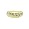 Eheringe 2023 Valentinstag Geschenk für Liebhaber Hochglanzpolierte Goldfarbe Mode Fingerschmuck Frauen Twist Band Chunky Dome Ring