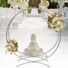 Decorative Flowers Wreaths Round Metal Wedding Arch Gold Double Hoop Party Background Flower Balloon Stand Decor Supplies for 607780cm 230327