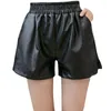 Shorts pour femme printemps été femmes Chic mode poches latérales Vintage taille haute PU ample jambe large femme pantalon court