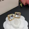 Fashion square With diamond Earring Stud copper Women Men Earrings Ladies Ear Studs Designer Jewelry gifts MER32 -- 05