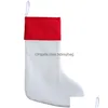 Sublimação em branco meias de estopa de natal em branco lareira meia pendurada para decoração familiar hol dhv3u