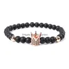 Braccialetti con ciondoli a corona imperiale alla moda con perline da uomo Perline in pietra naturale per gioielli da donna Drop Delivery 202 Dh6Tk