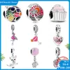 925 siver beads charms for charm bracelets designer for women Fine pink New Silver 925 Charms heart Flamingo cake dangle
