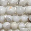 Pierre 8Mm Agates folles blanches naturelles perles rondes en vrac 4 6 8 10 Mm taille de choix pour la fabrication de bijoux livraison directe 202 Dsx