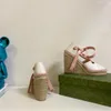 Kvinnor Open-Toe Platform Espadrille Designer Sandaler Strap Round Wedge Heel Heel