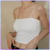 Damen Tanks Damen Tank Top Solide Camis Weste Sommer Ärmellos Crop Strap Basic Tops Nahtloses Leibchen Mit Brustpolster Tube Weiblich