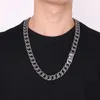 16 mm retro mannen vrouwen stoeien Cubaanse ketting ketting punk vintage patroon hiphop roestvrijstalen zwarte schedelbikboot ketting sieraden