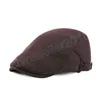 Spring Summer Fashion Mens Beret Hat Cotton Solid Color Adjustable Casual Retro Berets Cap