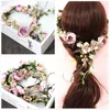 Декоративные цветы 1pc невеста длинные цветочные девушки для волос венок для свадьбы для свадебной пографии