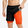 Men's Shorts Summer Running Shorts Men's Sports New Gym Fitness Training Sports Shorts Male 2-in-1 Safety Pockets Casual Jogging Men's shorts W0327