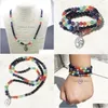 Perlen 108 Mala Chakra Armband oder Halskette 7 Yoga Meditation für Frauen reiner Naturstein Drop Lieferung 202 Dhrzh