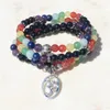 Perlen 108 Mala Chakra Armband oder Halskette 7 Yoga Meditation für Frauen reiner Naturstein Drop Lieferung 202 Dhrzh