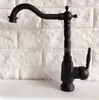 Bathroom Sink Faucets Black Oil Rubbed Brass Kitchen & Faucet Deck Mounted Single Handle Cold And Water Taps Basin / Lnf354