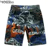 Shorts masculinos Streetwear 2022 Shorts de praia de verão Men, troncos impressos masculinos curtos da cintura elástica seca rápida shorts w0327