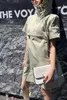 女性フード付きシャツドレス夏の半袖カジュアルドレス新しいファッション特大ジャンプスーツピンクグリーンブラック高品質SML