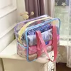 Beach Bags 2023 Korean Summer Tourism High Capacity Shoulder Cute Holiday Jelly Color Pvc Transparent 230327