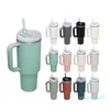 H2.0 40oz Water Bottles Stainless Steel Cups With Silicone Handle Lid Straw Big Capacity Travel Car Mugs Outdoor Vacuum Insulated Drinking Tumblers tt0317 41