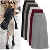 Skirts KarSaNy Autumn Winter Knit Pencil Skirt Women High Waist Skirts Womens Knited Split Midi Skirt For Women Autumn 6XL 230327