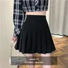 Skirts Preppy Style High Waist Solid Pleated Mini Skirt Women Summer Spring Korean Fashion Cute White A-line Skirt Y2k Skort Clothes 230327