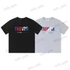 Mäns T-shirts Trapstar Colorful Letter broderi Kort ärm High Street Women's Casual Cotton Crew Neck-par T230327