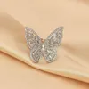 Butterfly AAAAA Zircon Ring White Gold Filled Engagement Wedding Band Rings for Women Bridal Birthday Party Jewelry Gift