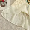 Camicette da donna Stile coreano Moda floreale Camicetta elegante Camicetta da donna Manica lunga Crop Top Boho Abbigliamento Blusa Mujer De 2023