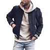 Giacche da uomo Cappotti con cappuccio da uomo Uomo Autunno e inverno Moda Casual Cerniera Tasca solida Maglione senza cappello Giacca di velluto sottile senza cappuccio