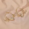 Kolczyki obręcze Silver Gold Kolor Butterfly Kolki Duże puste urok Creative Circle Bohemian Alm Jewelry Akcesoria