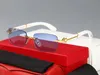 Funky Designer-Sonnenbrille für Herren und Damen, Vintage, quadratisch, Retro-Sonnenbrille, Outdoor-Fahren, Carti-Design-Brille, rahmenlos, Holz, blaue Brille, Lunettes