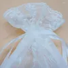 Present Wrap Creative White Organza Lace Jewelry DrawString Storage Bag Wedding and Party Flower Favor Väskor