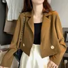 Damespakken blazers elegant kantoor dame pak slank casual jas blazer pendelende vrouwen werken dunne korte kaki q212women's