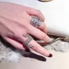 Anillo de dedo hecho a mano AAAAA circón oro blanco relleno anillos de boda para mujer promesa nupcial compromiso joyería regalo de cumpleaños