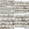 Pierre 8Mm Agates folles blanches naturelles perles rondes en vrac 4 6 8 10 Mm taille de choix pour la fabrication de bijoux livraison directe 202 Dsx